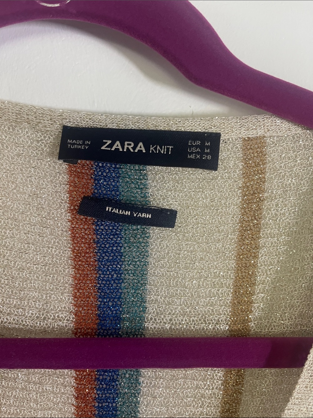 Zara Striped Italian Knit Button-Front Kaftan Dress. Limited Edition. Size M - Picture 9 of 10